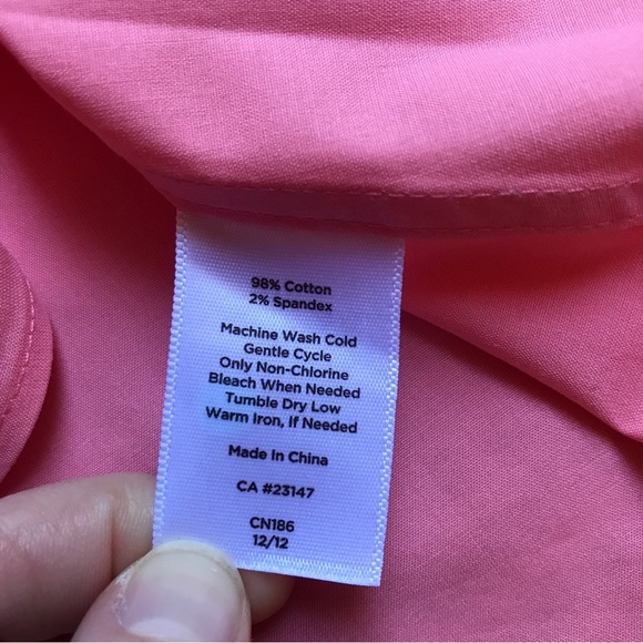 Talbots Petites Wrinkle Resistant Salmon Sleeveless Button Down Top, EUC, 22 - Picture 8 of 10